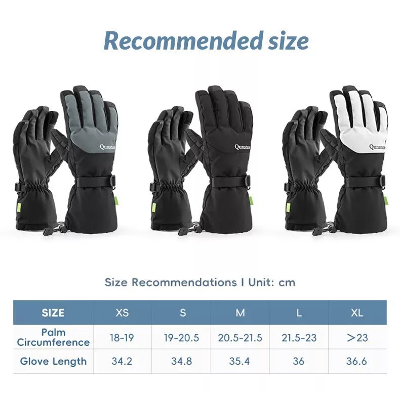 Qunature gants de ski d'hiver gants imperméables à écran tactile neige