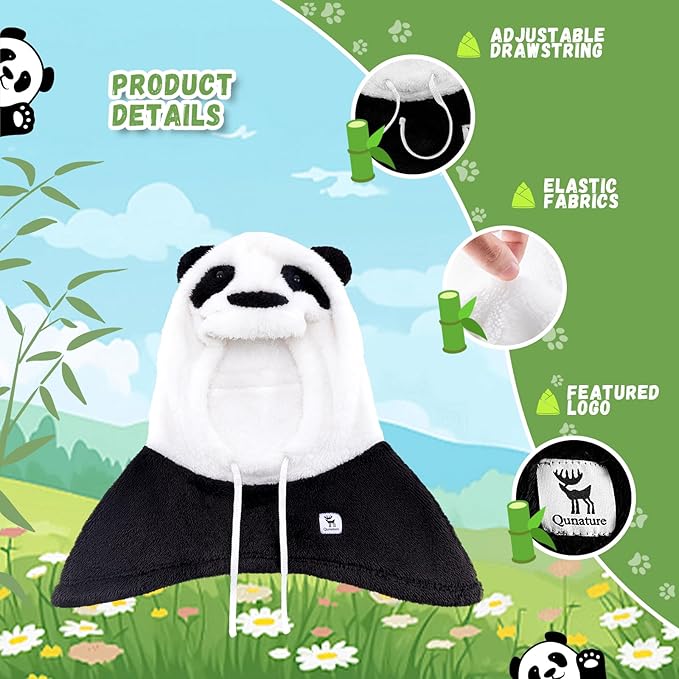 Qunature Cagoule d'hiver masque de ski pour enfants et parents motif panda masques complets cagoule pour les activités de plein air d'automne et d'hiver comme le ski, la moto, le cyclisme