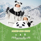 Qunature Cagoule d'hiver masque de ski pour enfants et parents motif panda masques complets cagoule pour les activités de plein air d'automne et d'hiver comme le ski, la moto, le cyclisme