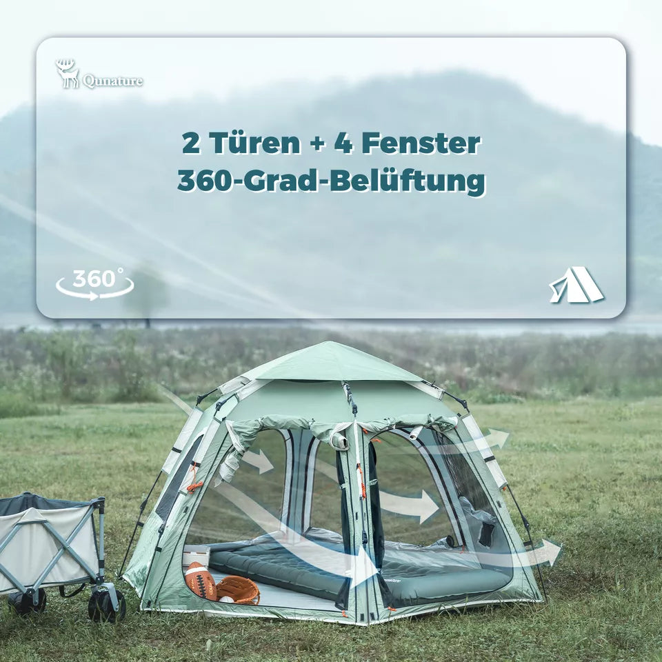 Qunature Tente de Camping 2-4 Personnes Tente Pop-Up Tente dôme Tente de Camping étanche