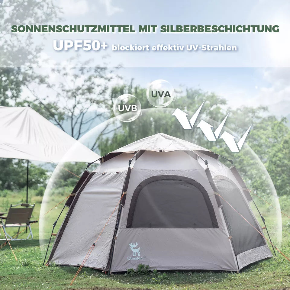 Qunature Tente de Camping 2-4 Personnes Tente Pop-Up Tente dôme Tente de Camping étanche