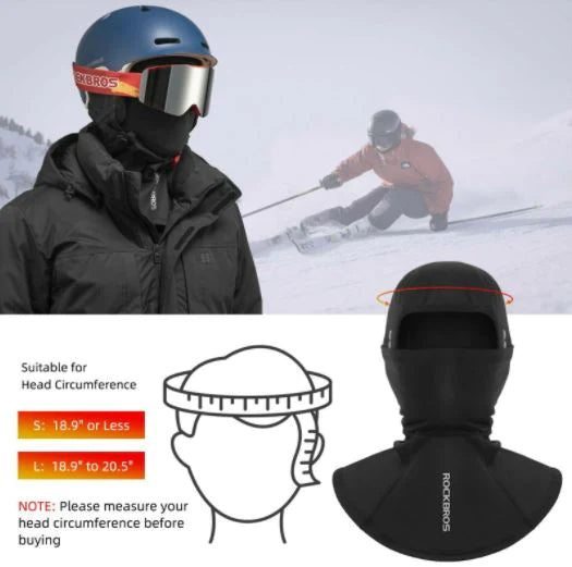 ROCKBROS Bonnet de tempête moto vélo hiver Balaclava pour les sports cyclistes Chaud