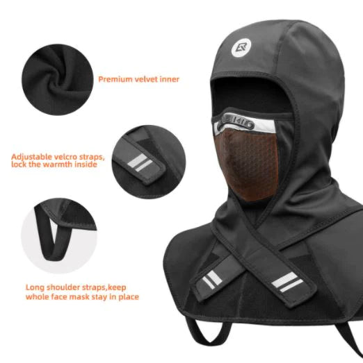 ROCKBROS Balaclava Masque d'hiver en polaire Masque de ski Coupe-vent Moto Cyclisme