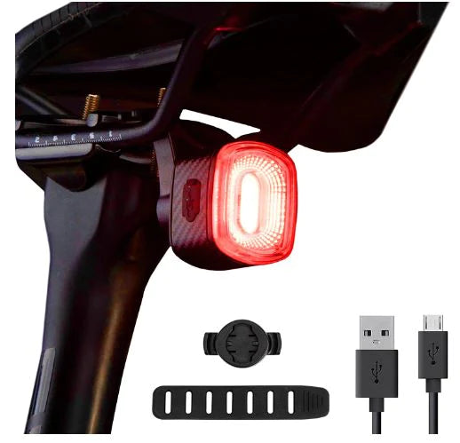 ROCKBROS Feu arrière de vélo LED étanche IPX6 USB Rechargeable Lumière rouge vive avec 5 modes fixes et clignotants