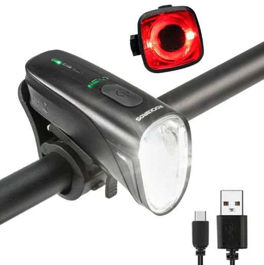 ROCKBROS éclairage vélo Set 200M éclairage StVZO feu arrière LED IPX5 lampe de vélo