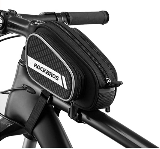 ROCKBROS 006-1BK Sacoche pour Cadre de Vélo avec 2 Poches Latérales Réfléchissant 1.8L Noir