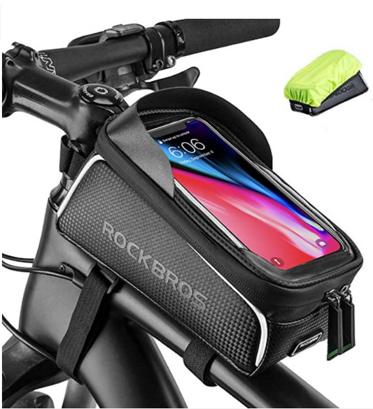 ROCKBROS 017-1BK Sacoche de cadre de vélo à écran tactile pour téléphone portable jusqu'à 6,5 pouces