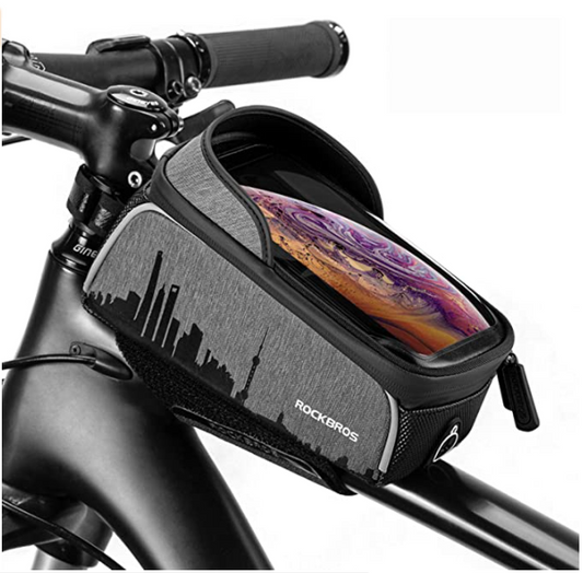 ROCKBROS 017-5 Sac de cadre de vélo avec écran tactile pour téléphone portable jusqu'à 6,5 pouces