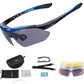 ROCKBROS 10003 Lunettes de Sport Polarisées avec 5 Verres Interchangeables Noir