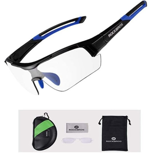 ROCKBROS 10111 Lunettes de soleil Lunettes de cyclisme photochromatiques Bleu