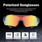 ROCKBROS 10117 Lunettes de cyclisme Lunettes de soleil polarisées Bleu (Verres rouges)