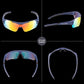 ROCKBROS 10117 Lunettes de cyclisme Lunettes de soleil polarisées Bleu (Verres rouges)