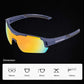 ROCKBROS 10117 Lunettes de cyclisme Lunettes de soleil polarisées Bleu (Verres rouges)
