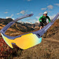 ROCKBROS 10117 Lunettes de cyclisme Lunettes de soleil polarisées Bleu (Verres rouges)