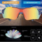 ROCKBROS 10117 Lunettes de cyclisme Lunettes de soleil polarisées Bleu (Verres rouges)