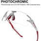 ROCKBROS 10125 Lunettes Vélo Photochromiques Transparent Photochromique Blanc