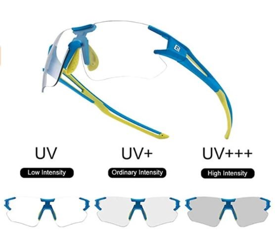 ROCKBROS 10125 Lunettes Vélo Photochromiques Transparent Photochromique Blanc