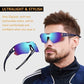 ROCKBROS 10129 Lunettes de soleil polarisées sans monture Bleu