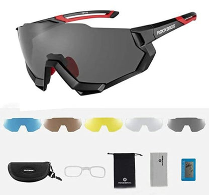 ROCKBROS 10133 Lunettes de cyclisme polarisées avec 4 verres interchangeables Vert