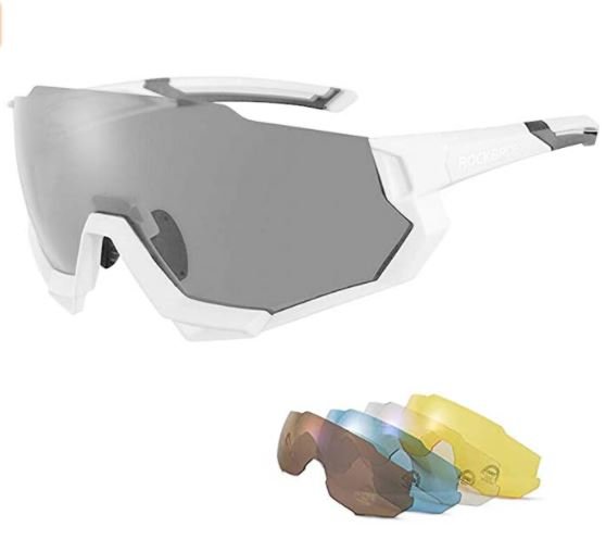 ROCKBROS 10133 Lunettes de cyclisme polarisées avec 4 verres interchangeables Vert