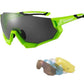 ROCKBROS 10133 Lunettes de cyclisme polarisées avec 4 verres interchangeables Vert