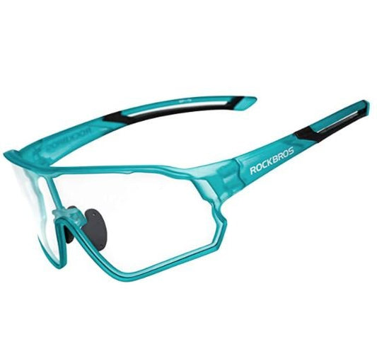 ROCKBROS 10136 Lunettes Vélo Photochromiques Transparent Photochromique Bleu