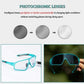 ROCKBROS 10136 Lunettes Vélo Photochromiques Transparent Photochromique Bleu