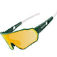 ROCKBROS 10163 Lunettes de cyclisme Lunettes de soleil polarisées Blanc Vert