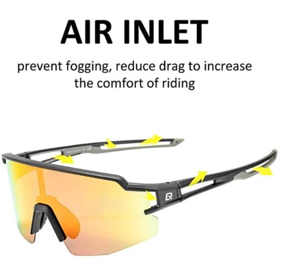 ROCKBROS 10171 Lunettes de cyclisme Lunettes de soleil polarisées Protection UV400