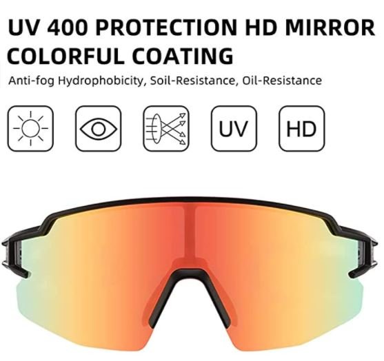 ROCKBROS 10171 Lunettes de cyclisme Lunettes de soleil polarisées Protection UV400