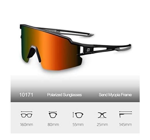 ROCKBROS 10171 Lunettes de cyclisme Lunettes de soleil polarisées Protection UV400