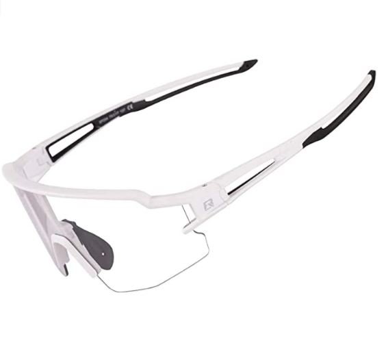 ROCKBROS 10172 Lunettes de soleil photochromatiques Lunettes de vélo Blanc