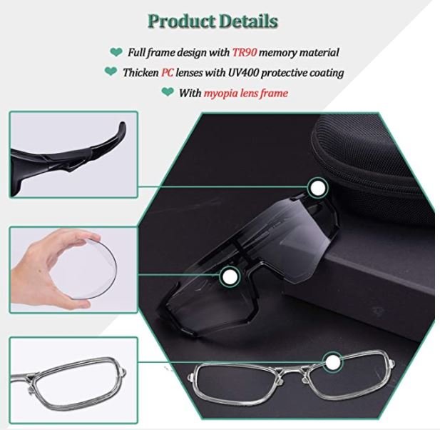 ROCKBROS 10181 Lunettes Vélo Photochromique Protection UV400 Photochromique