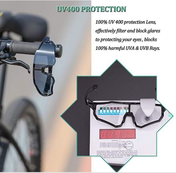 ROCKBROS 10181 Lunettes Vélo Photochromique Protection UV400 Photochromique