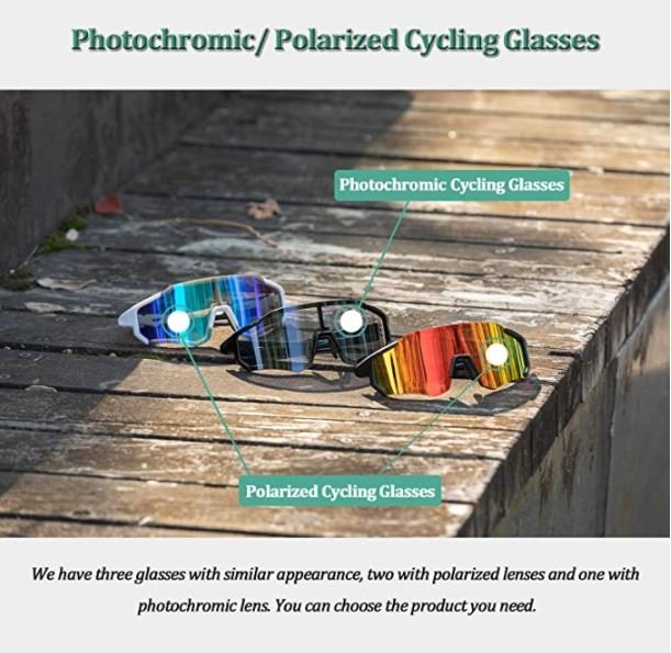 ROCKBROS 10181 Lunettes Vélo Photochromique Protection UV400 Photochromique