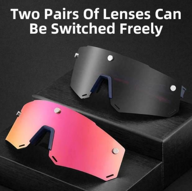 ROCKBROS Lunettes de soleil polarisées 2 en 1 Lunettes de sport magnétiques avec verres interchangeables