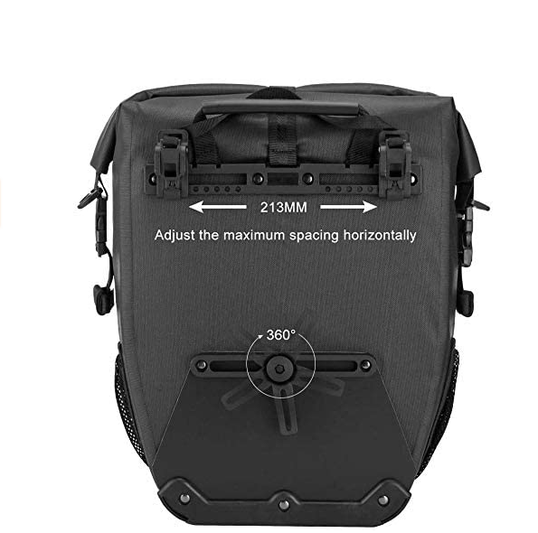 ROCKBROS AS-001-2BK Sac de transport arrière pour vélo 100% étanche 20-27L Noir