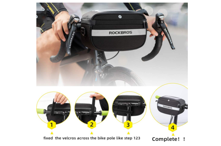 ROCKBROS B27 Sac de guidon de vélo Support de téléphone portable à écran tactile en PVC 4.5L