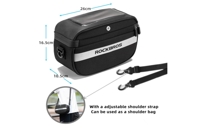 ROCKBROS B27 Sac de guidon de vélo Support de téléphone portable à écran tactile en PVC 4.5L