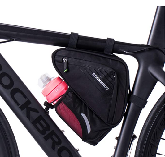 ROCKBROS B54-BK Sacoche de cadre triangulaire pour vélo avec poche pour bouteille