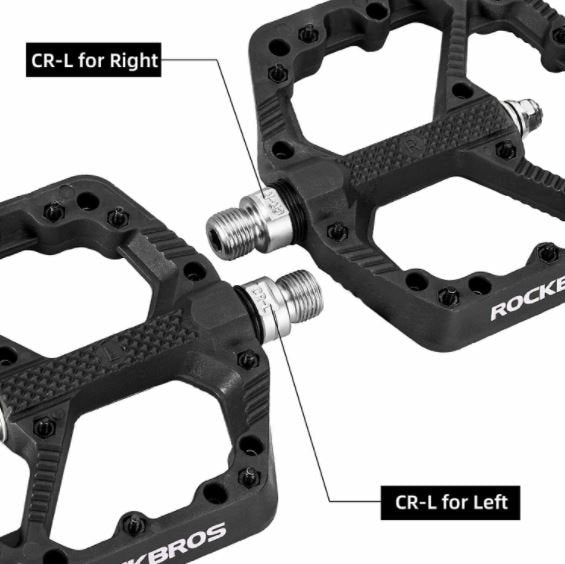 ROCKBROS Pédales de vélo VTT Vélo de route Pédales de vélo 9/16 pouces 3 roulements scellés