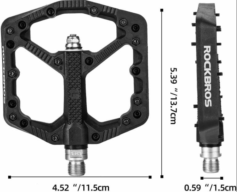 ROCKBROS Pédales de vélo VTT Vélo de route Pédales de vélo 9/16 pouces 3 roulements scellés