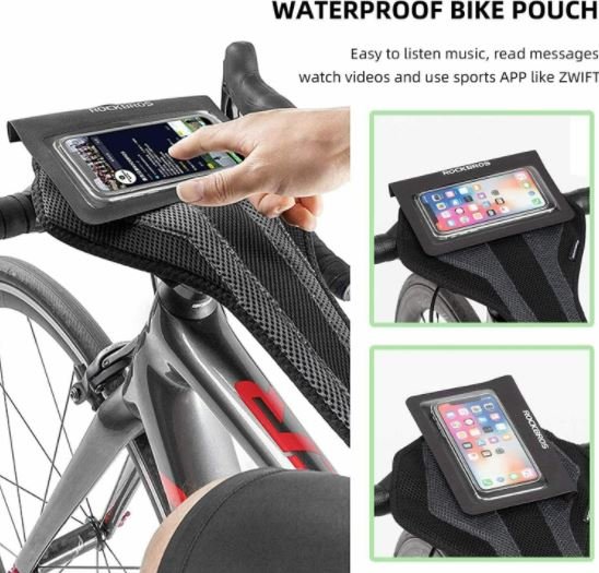 ROCKBROS attrape-sueur de vélo pour entraîneurs à roulettes anti-transpiration respirant gris sans support de téléphone portable