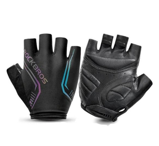 ROCKBROS Gants de cyclisme, demi-doigts PU+SBR femmes/hommes cyclisme M