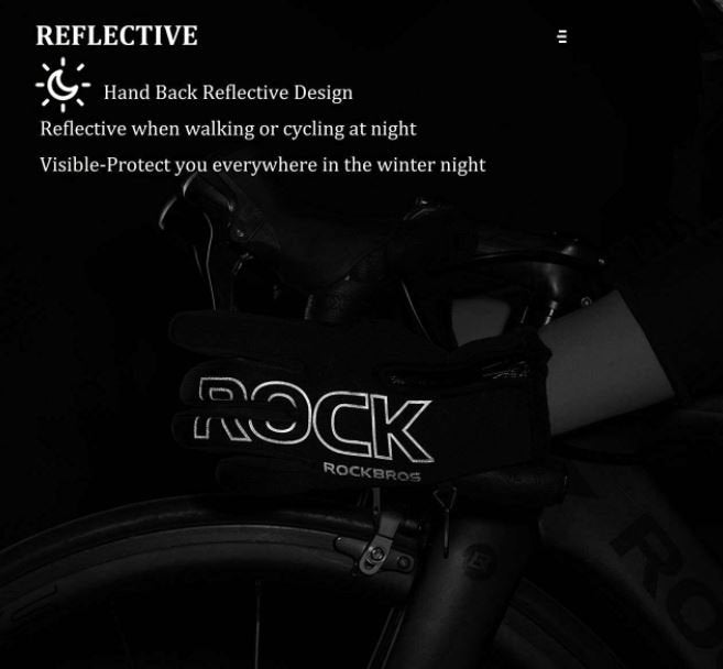 ROCKBROS gants de cyclisme hiver moto vélo cyclisme vélo vtt gants M