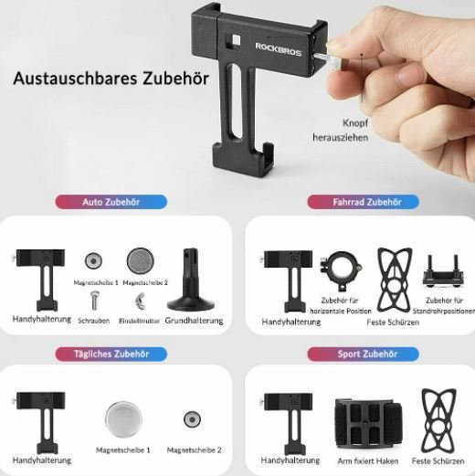 ROCKBROS support de téléphone portable aimant multifonctionnel support de téléphone portable universel