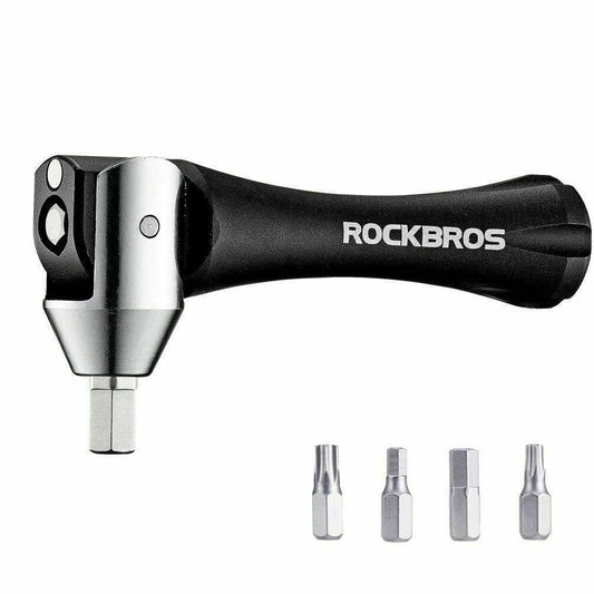 ROCKBROS HDTL Outil de réparation de vélo 5en1 Outil multifonction Cro-Mo Noir