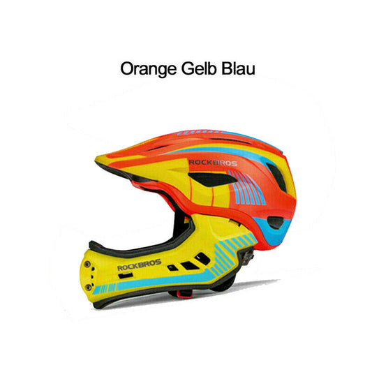 ROCKBROS TT-32S Casque enfant mentonnière amovible S (48-53 cm) orange/jaune