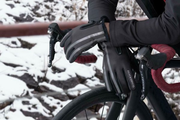 ROCKBROS gants de moto gants de vélo hiver écran tactile étanche M