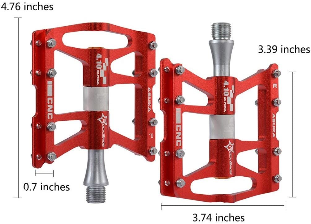 ROCKBROS Pédales VTT Asuka rouge